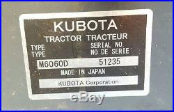 Kubota M6060 Cab Tractor Loader Grapple Bucket