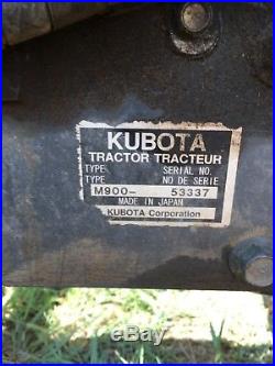 Kubota M9000 & LA1251 loader tractor cab 4X4 Quick attach bucket Hay spear A/C