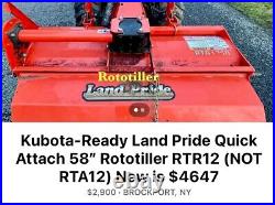Kubota Tractor B2601 HST 26HP Quick Attach Quick Loader, Grapple RTR Tiller