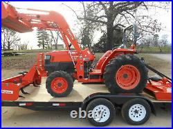 L4400D Kubota 4wd Tractor/Loader/ NEW Trailer/ New BushHog and Boxblade/Tiedowns