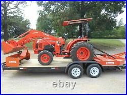 L4701D Kubota 4wd Tractor/Loader/ NEW Trailer/ New BushHog and Boxblade/Tiedowns