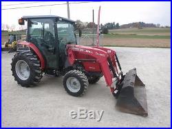 MASSEY FERGUSON 1643 4x4 TRACTOR WithLOADER, CAB HEAT/AC, 43 HP, 715 HOURS NICE