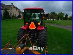 Mahindra 3615 4wd hydrostatic cab tractor loader with 7' finish mower excellent