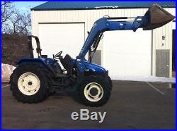 NEW HOLLAND TL100 DIESEL 4X4 LOADER, 95 HP, MFWD AGRICULTURE TRACTOR