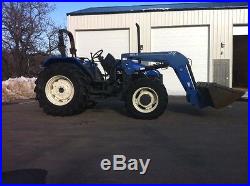 NEW HOLLAND TL100 DIESEL 4X4 LOADER, 95 HP, MFWD AGRICULTURE TRACTOR