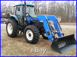 NICE 2014 NEW HOLLAND TS 6.110 4 WHEEL DRIVE CAB LOADER TRACTOR ONLY 75 HOURS