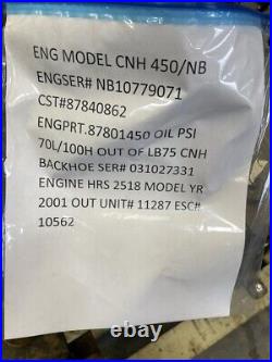 New Holland 450 / NB Engine, Removed from LB75 NH Backhoe Stock # 10562