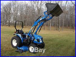 New Holland Boomer 50 Tractor 4x4 with Loader and 72 inch Mid Mount Mower Deck