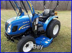 New Holland Boomer 50 Tractor 4x4 with Loader and 72 inch Mid Mount Mower Deck