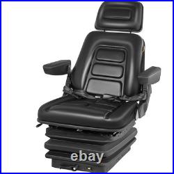 New Low Profile Suspension Seat With Armrest Dozer Backhoe Tractor Skidsteer