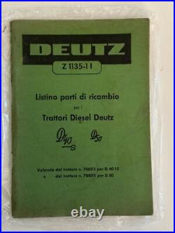 ORIGINAL! DEUTZ Z1135-11 Spare parts list ORIGINAL! DEUTZ Z1135-11 Spare parts list