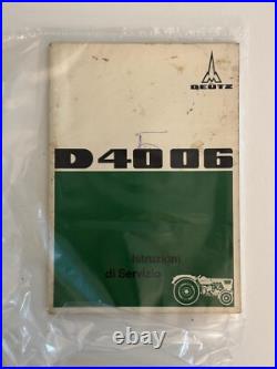 ORIGINAL Used! DEUTZ D4006 Service Instructions