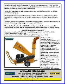 PK-GTS1500E gas powered Wood Chipper