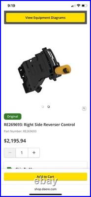 RE269693 Right Reverser Lever IVT John Deere