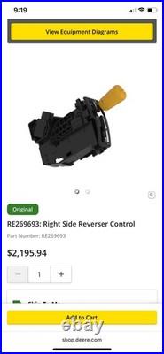 RE269693 Right Reverser Lever IVT John Deere
