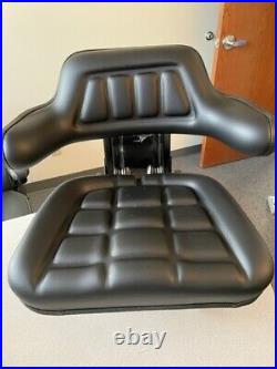 Tractor/Forklift Seat, wraparound backrest, flat mount, adjustable slides