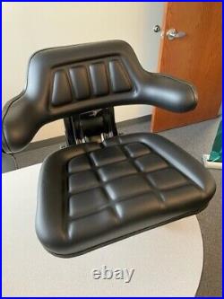 Tractor/Forklift Seat, wraparound backrest, flat mount, adjustable slides