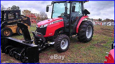 USED 2012 MASSEY FERGUSON 1648 4X4 CAB TRACTOR WITH SNOWBLOWER DIESEL