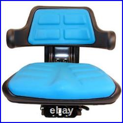 Universal Fit Blue Seat with Adjustable Slide Tracks Angle Base and Suspension