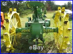 Unstyled A John Deere Tractor open fan shaft with steel wheels