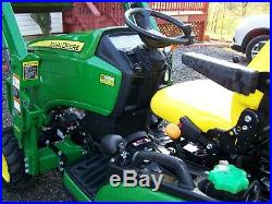 Used 4x4 John Deere 1025R Tractor Loader Backhoe Mower Diesel
