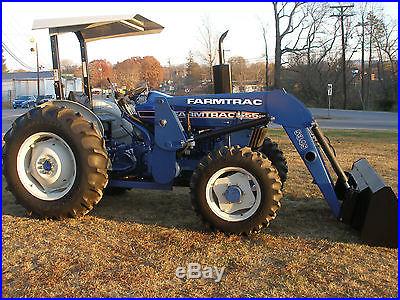 VERY NICE FARMTRAC 555 DTC 4WD DIESEL LOADER TRACTOR ONLY 100 HOURS