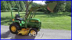 Very Nice John Deere 755 4x4 Compact Diesel Tractor Loader & Mower Only 363 Hrs