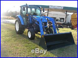 VERY NICE NEW HOLLAND T4.75 CAB LOADER TRACTOR ONLY 213 HOURS