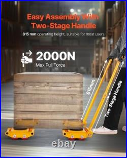 VEVOR Machine Skate, 6T Machinery Skate Dolly, 13228 lbs 6T, Yellow