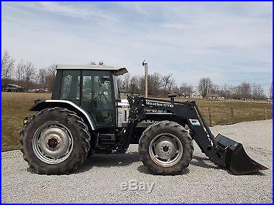 White 6105 Tractor & Cab & Front Hydraulic Loader 4x4 Diesel Nice